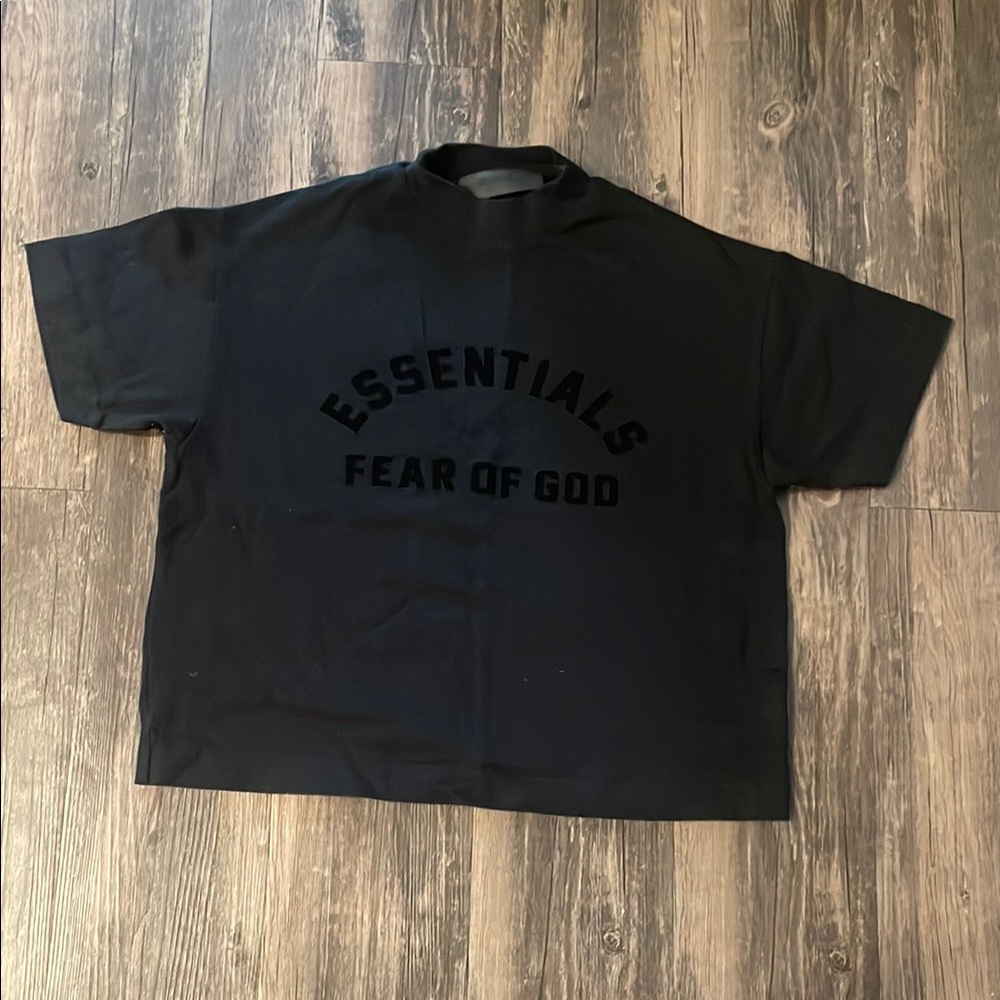 Fear of God Essentials Kids Tee in Deep Black